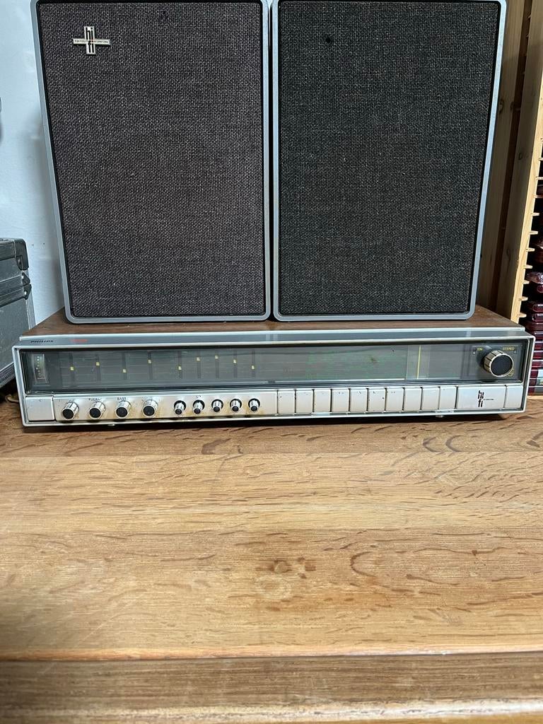Philips 702 Vintage Stereo Receiver met Speakers, Audio, Tv en Foto, Philips, Gebruikt, Tuner of Radio, Losse componenten