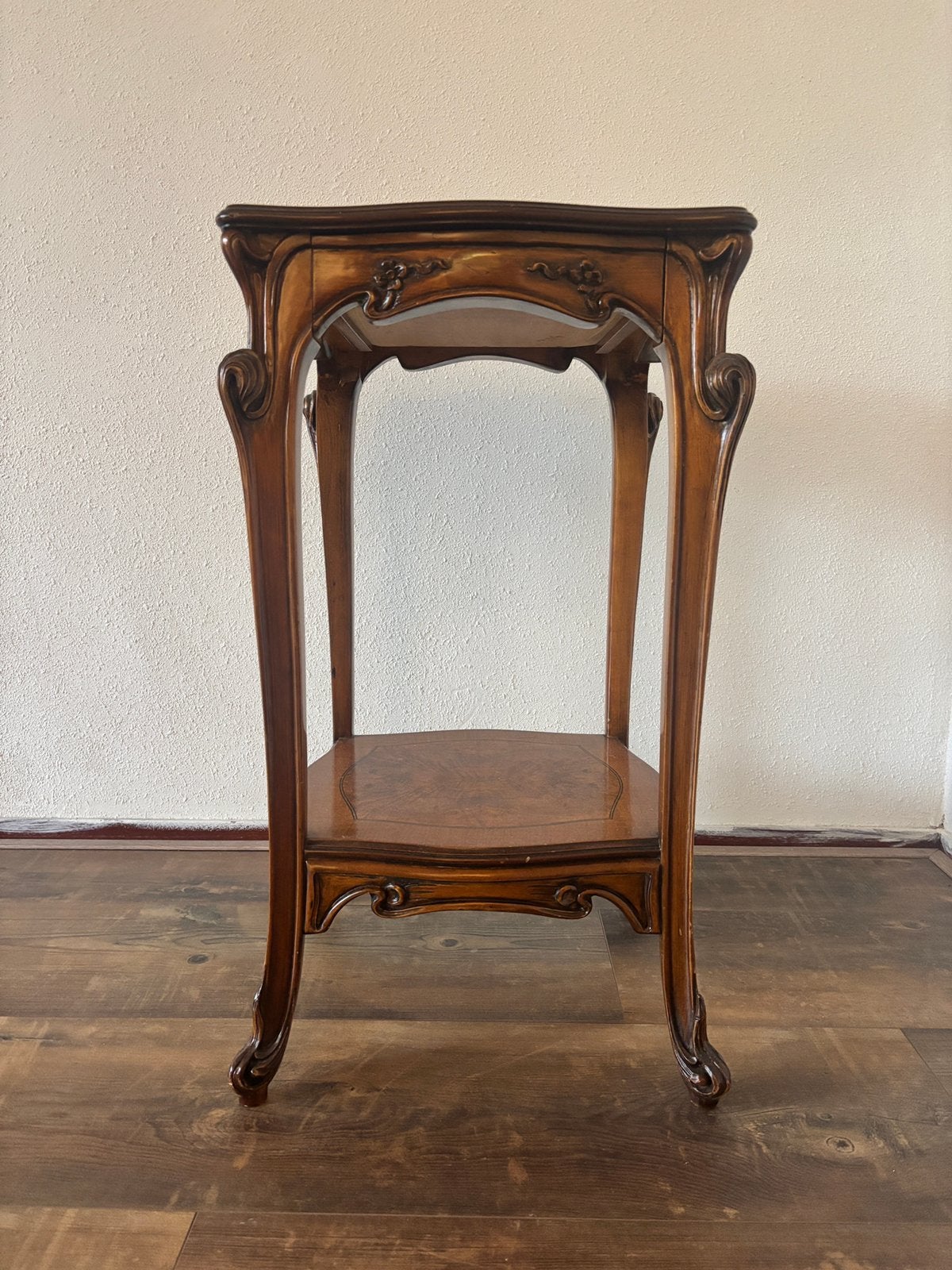 Art Nouveau bijzettafel met lade 43x43x71,5 cm, Ophalen