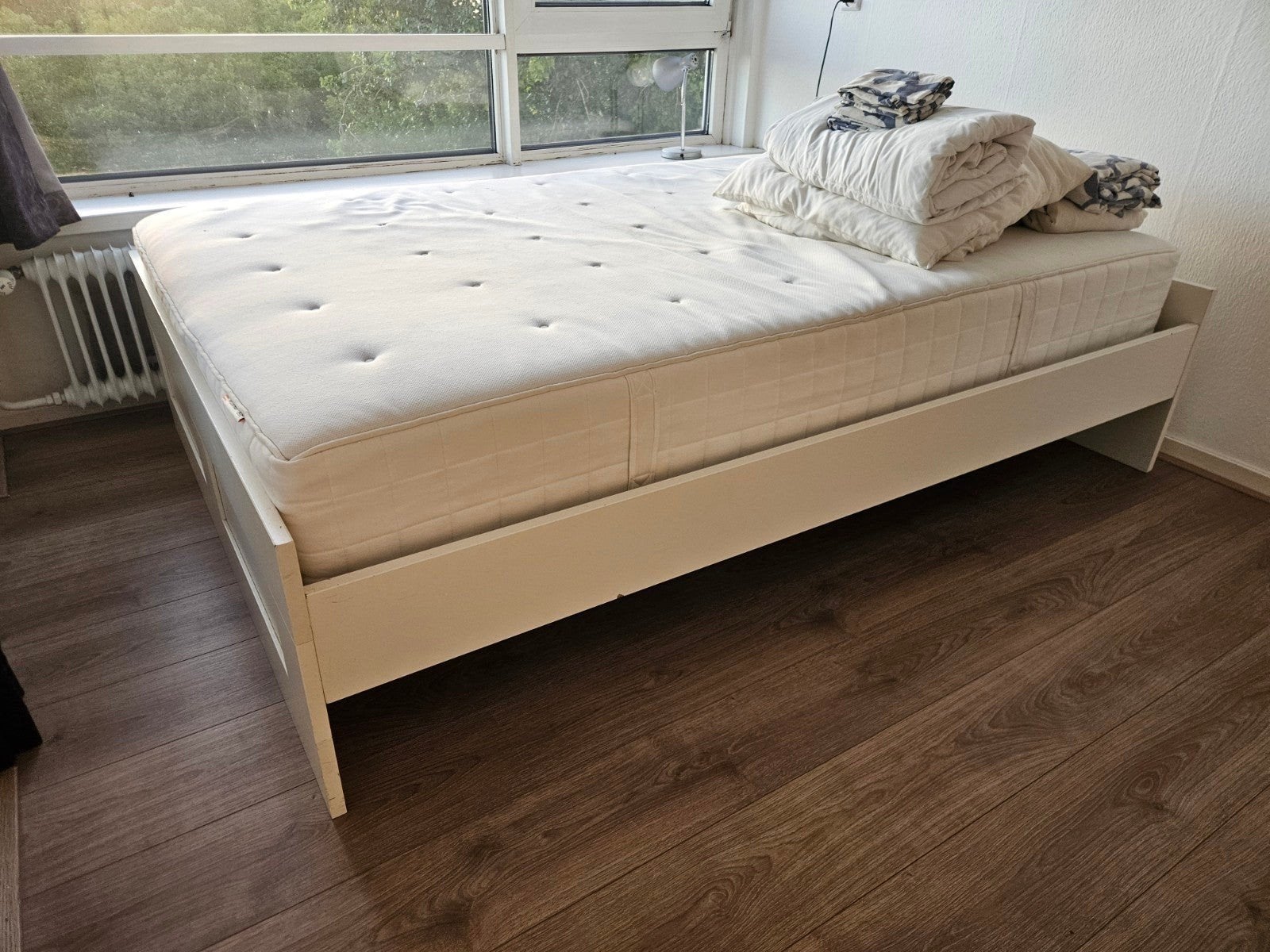 IKEA Brimnes bed 140x200 inclusief matras, Ophalen, Gebruikt, Wit, Tweepersoons