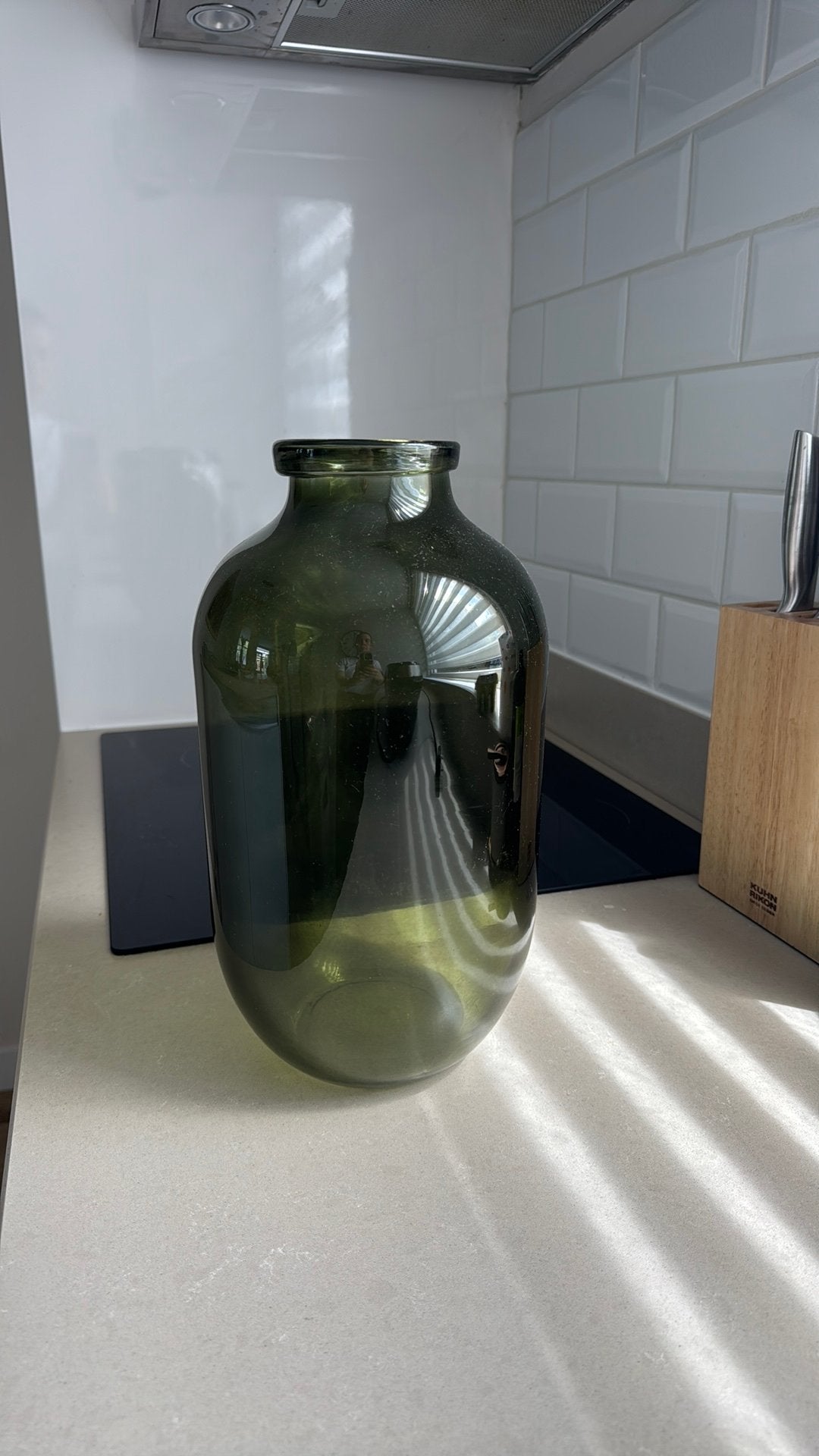 Vaas groen, Ophalen, Gebruikt, Glas, Minder dan 50 cm