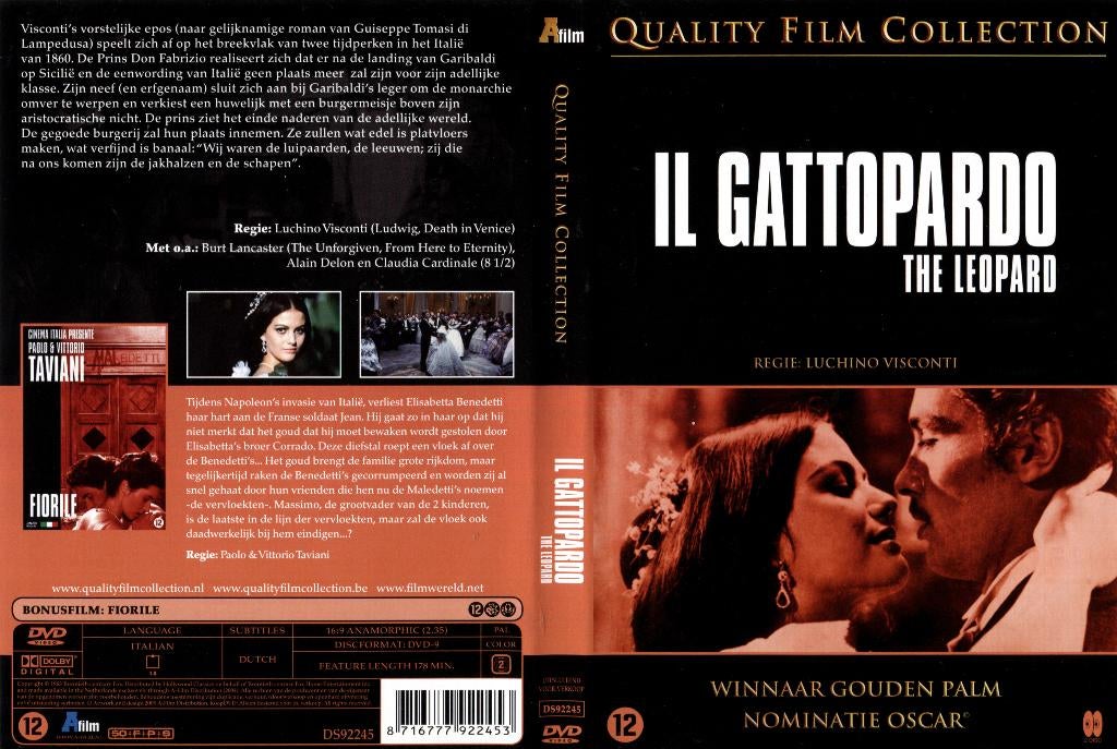 Il Gattopardo DVD, Cd's en Dvd's, Vanaf 12 jaar, Ophalen of Verzenden, Zo goed als nieuw, Italië