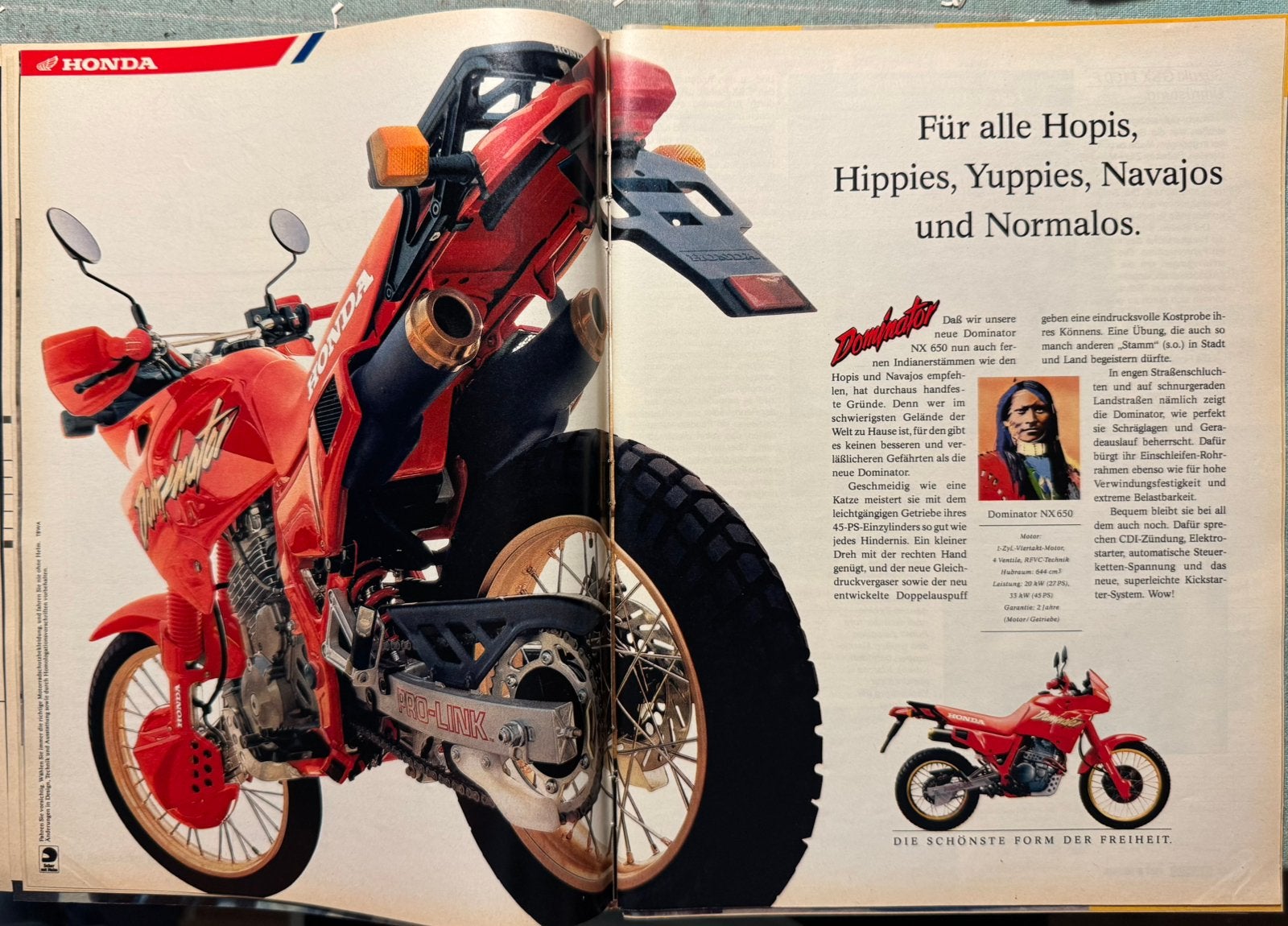 Advertentie Honda NX650 Dominator, Overige merken, Verzenden, Zo goed als nieuw, Groter dan 1:32