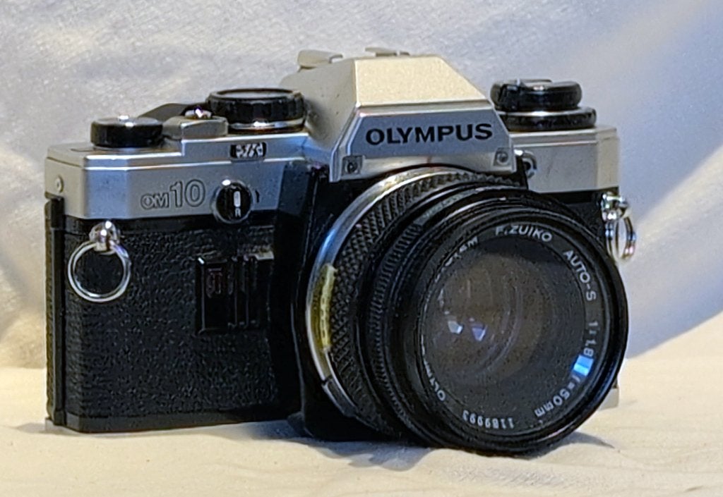 Olympus OM10 met 50 mm objectief, Ophalen of Verzenden, Gebruikt, Spiegelreflex, Olympus