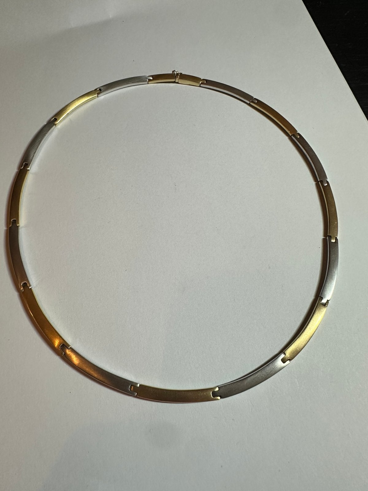 14 Karaat Geel- en Witgouden Collier – 48 cm – 36,73 gram, Sieraden, Tassen en Uiterlijk, Kettingen, Ophalen of Verzenden, Zo goed als nieuw