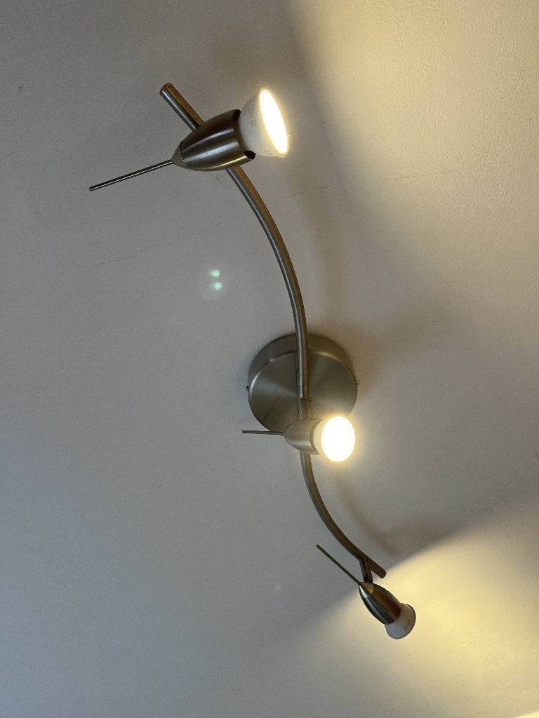 2x Plafondlampen spotjes, Huis en Inrichting, Lampen | Plafondlampen, Ophalen, Metaal