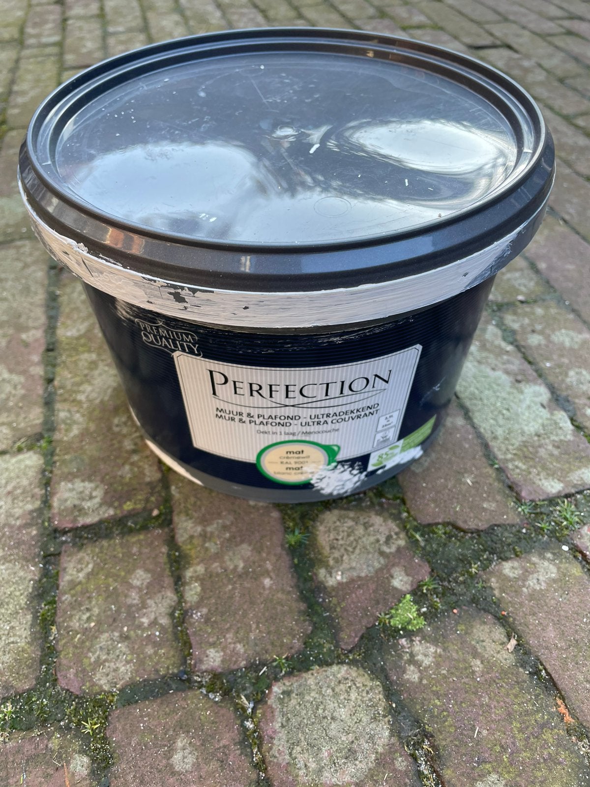 Utradekkend ral 9001 wit verf 500ml restant 6e, Doe-het-zelf en Verbouw, Verf, Beits en Lak, Ophalen of Verzenden, Zo goed als nieuw
