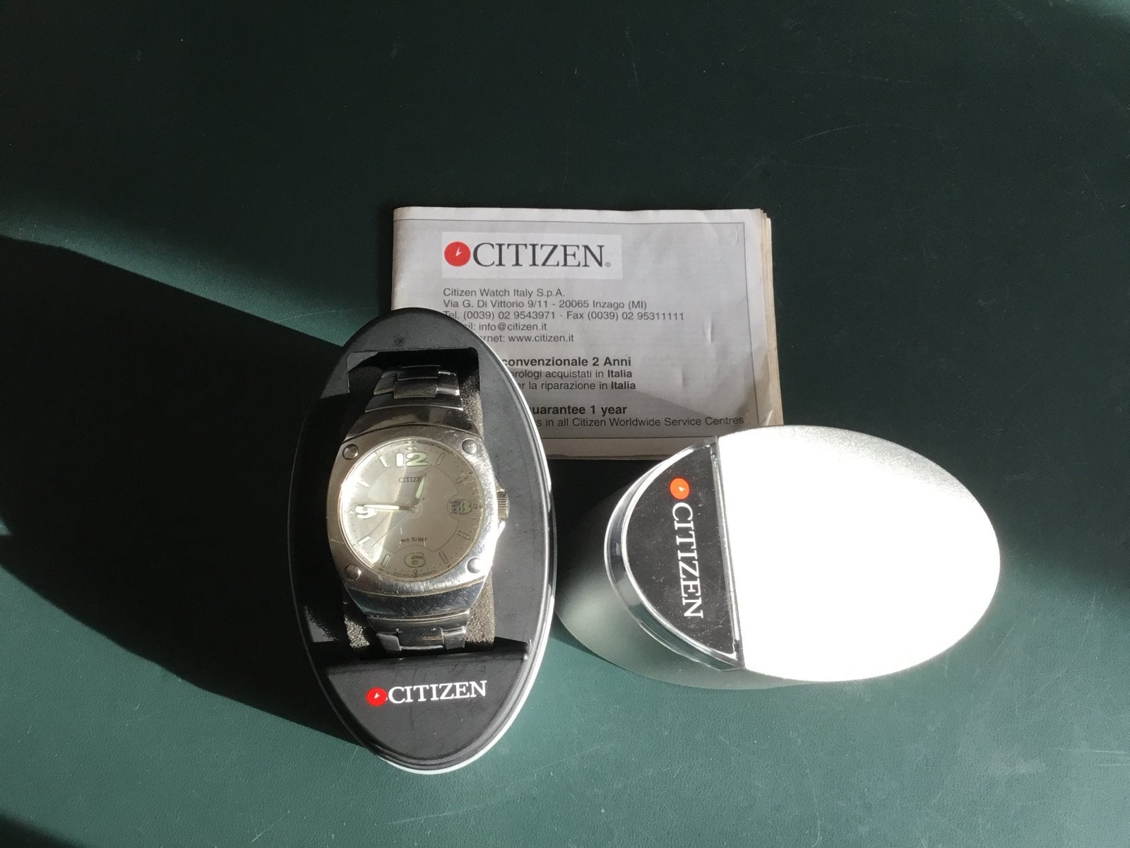 Vintage Citizen polshorloge BK2350-51B met garantiebewijs, Gebruikt, Staal, Ophalen of Verzenden, Polshorloge