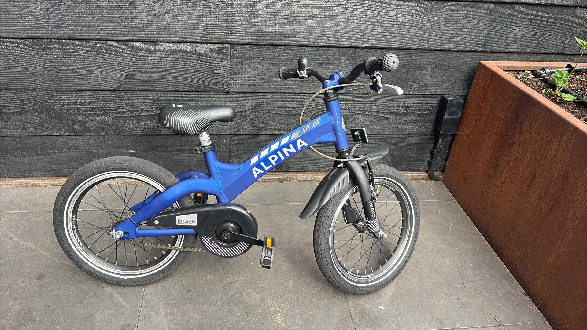 Alpina  blauw jongensfiets 16 inch opknapper, Ophalen, Gebruikt, Terugtraprem, 16 tot 20 inch