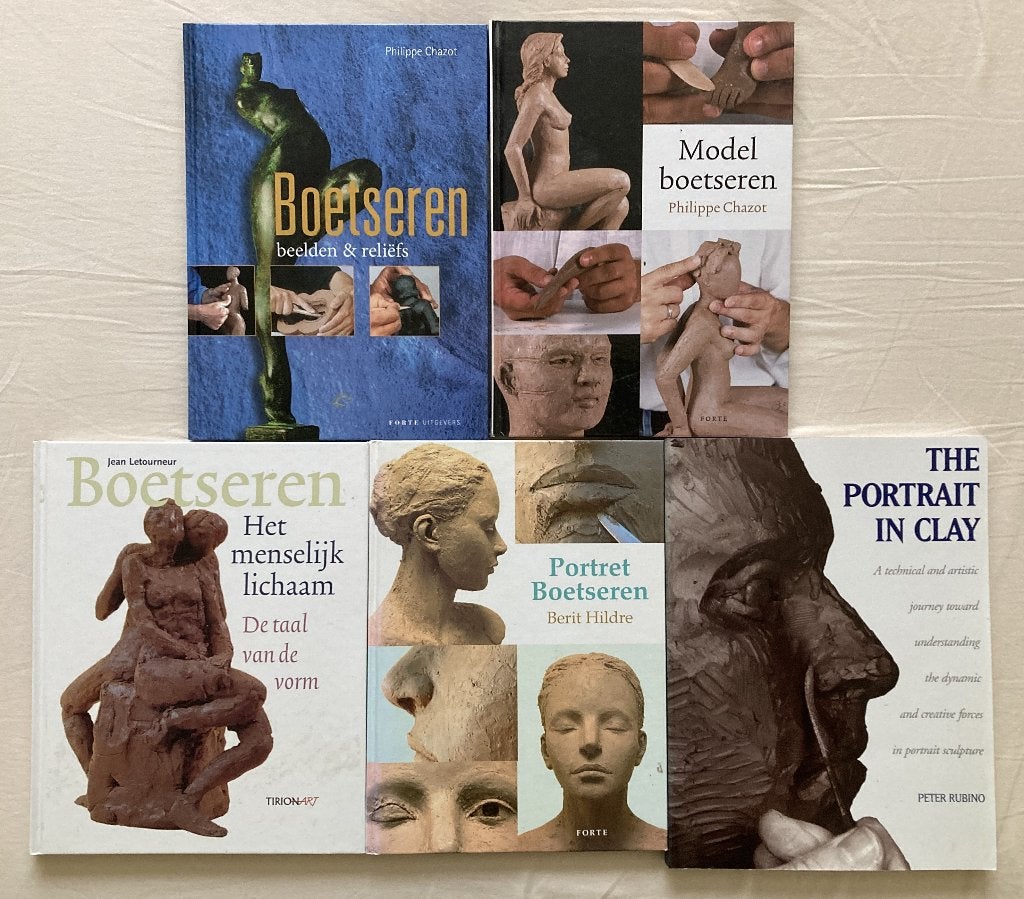 5 boeken over boetseren, Ophalen of Verzenden, Gebruikt