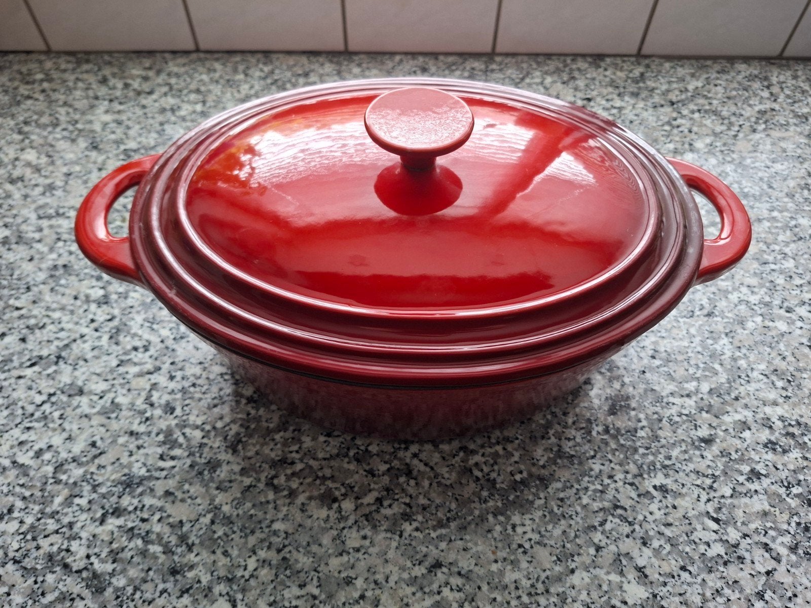 Geëmailleerde gietijzeren pan Nameta 2015 diameter 30cm, Huis en Inrichting, Ophalen, Gebruikt, Geschikt voor inductie, Braadpan