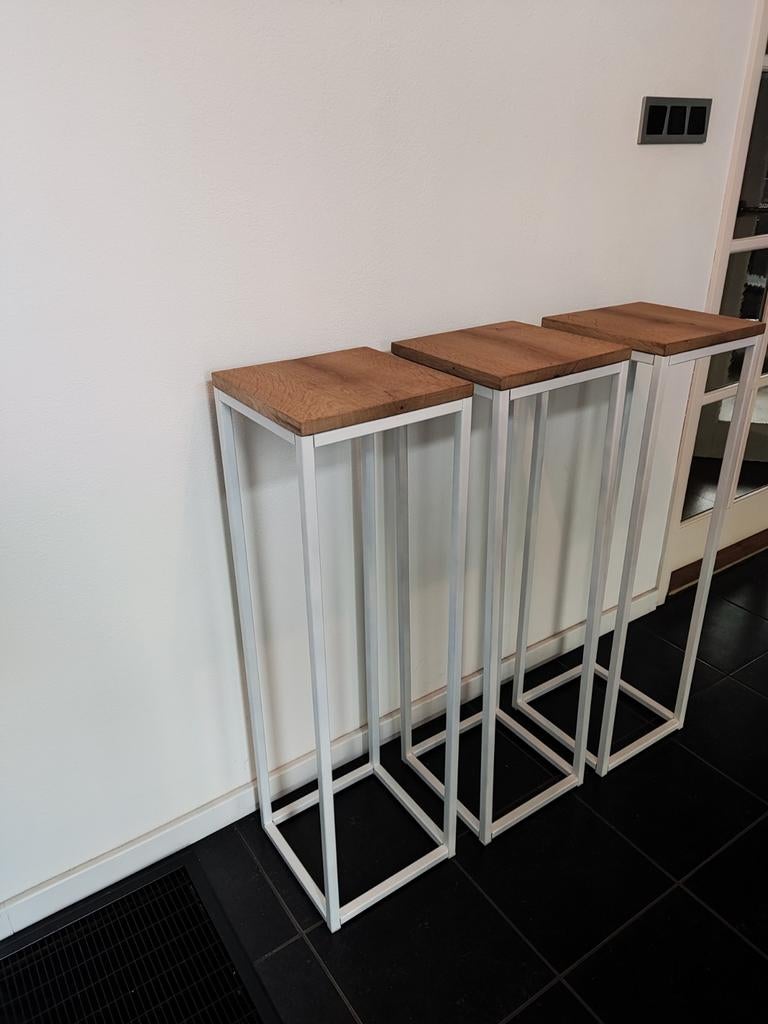 Wit staal + eiken/mango!Luxe handgemaakte sokkels alle maten, 6065ch 7, Segers houtwerken, Bartsegers@gmail.com, Nieuw