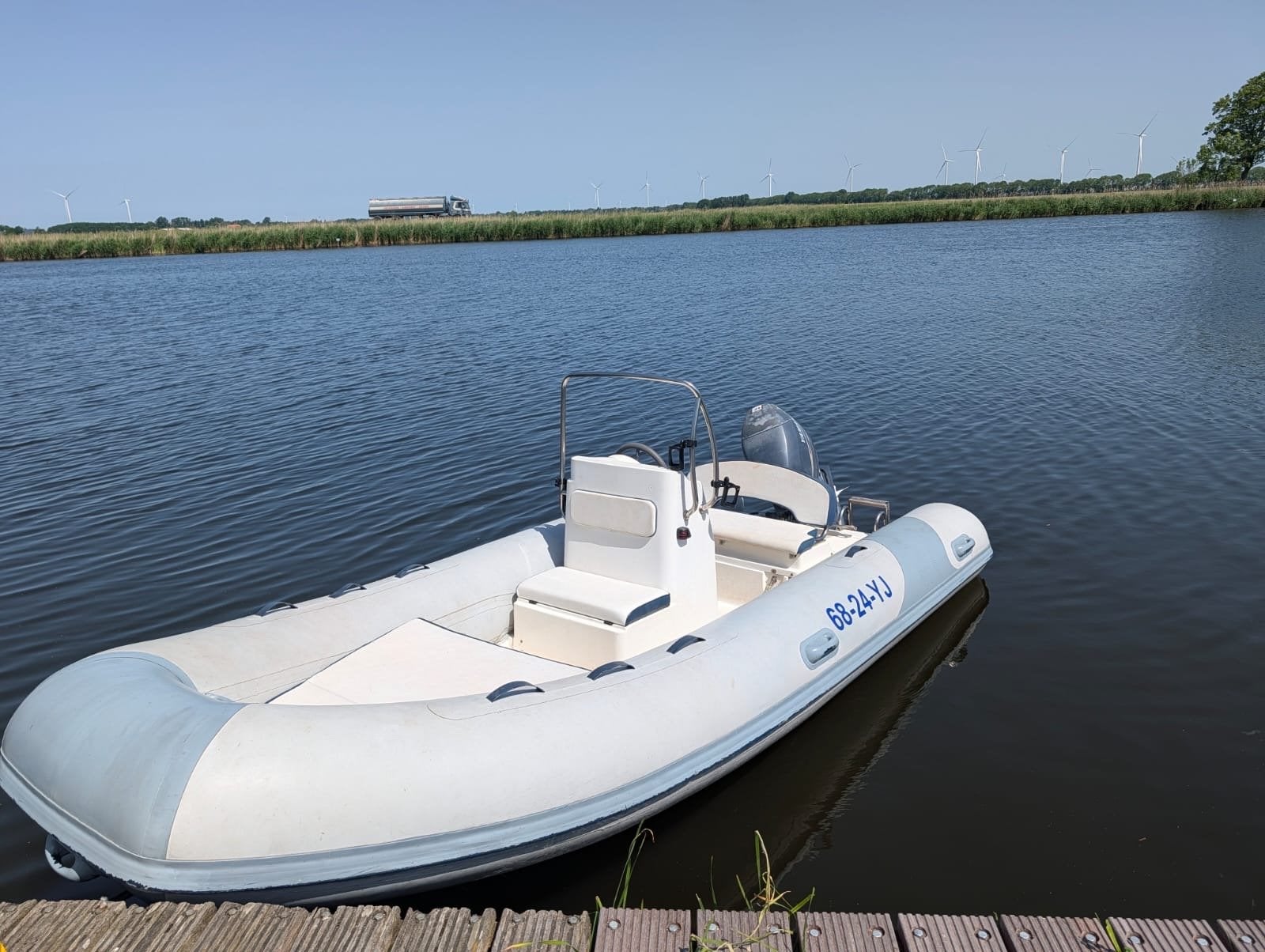 Rib 470 met yamaha 50pk 4 takt en trailer, Ophalen, Polyester/glasvezel, Overige merken, Gebruikt