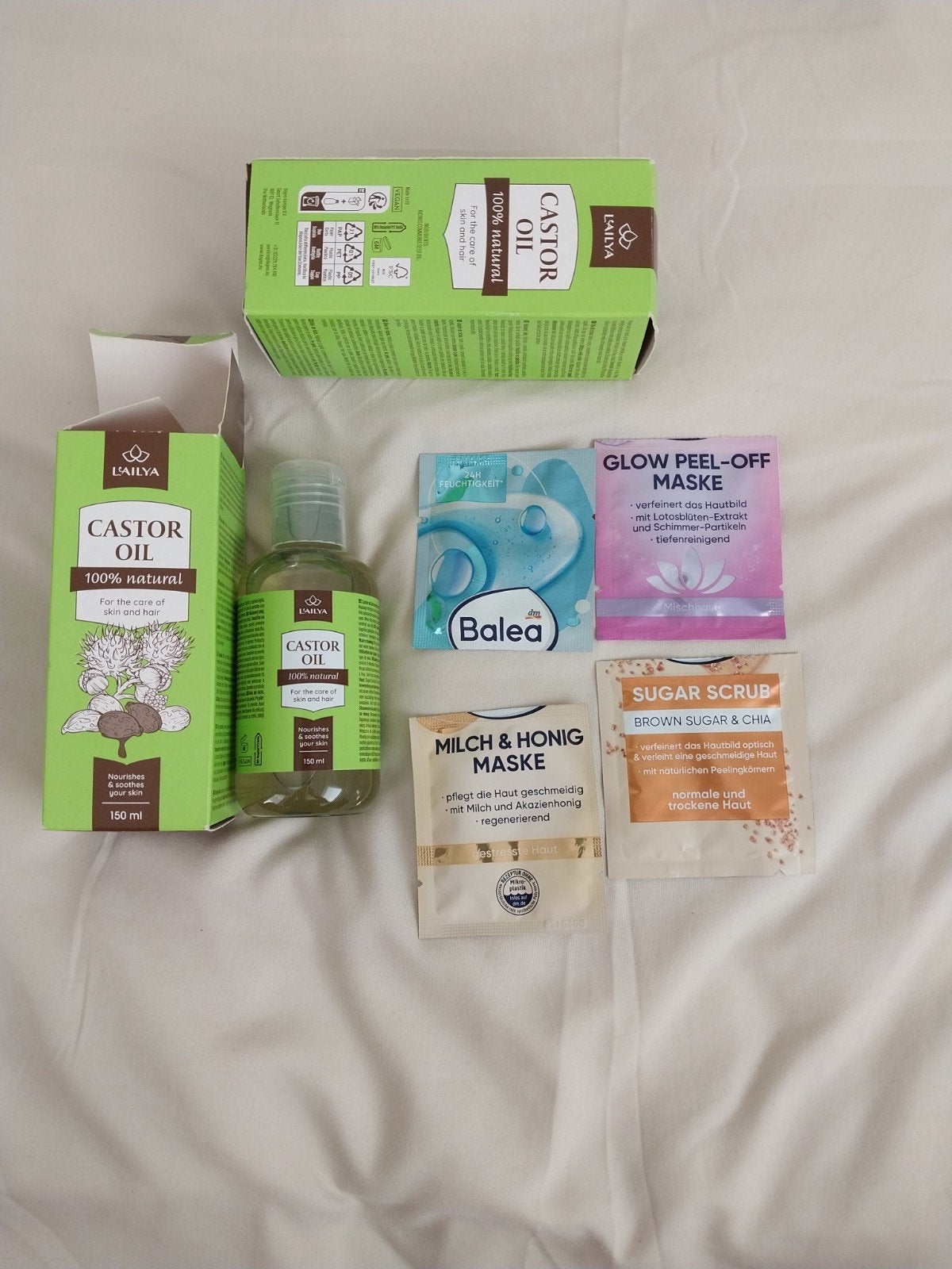Nieuwe L'Ailya Castor Olie & diverse maskers/scrubs, Ophalen of Verzenden, Nieuw, Bodylotion, Crème of Olie