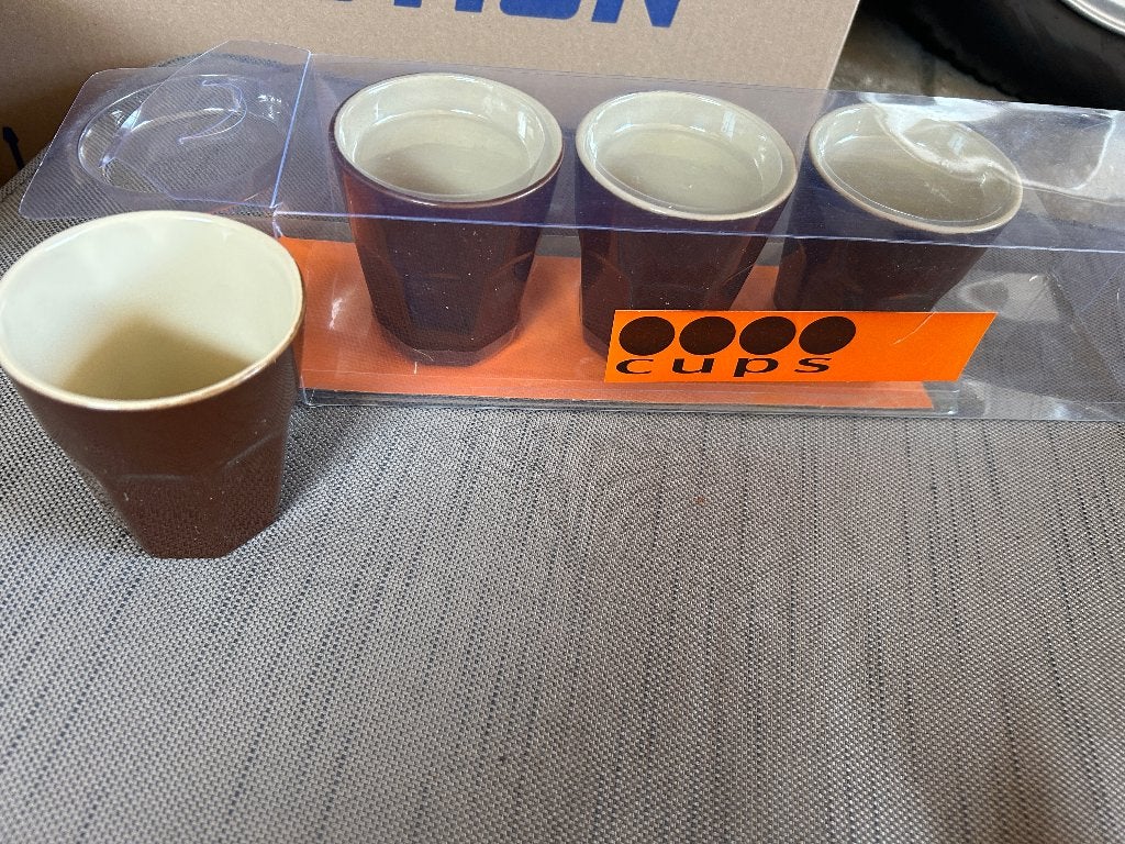 bruine koffiebekers, Nieuw, Overige stijlen, Aardewerk, Mok