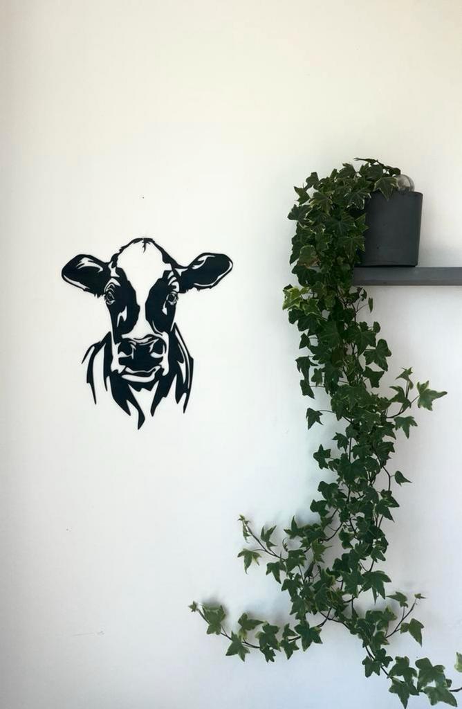 Wanddecoratie hout koe, Ophalen of Verzenden, Nieuw