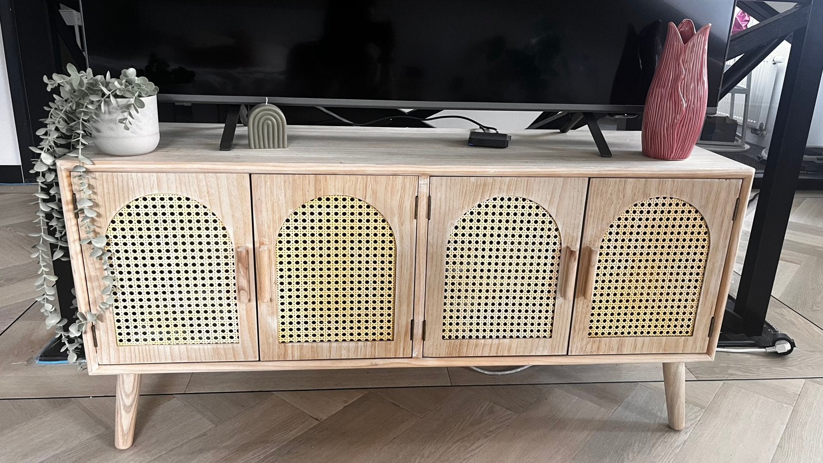 Tv kastje, Huis en Inrichting, Kasten | Dressoirs, Ophalen, 50 tot 100 cm, Zo goed als nieuw, Japandi stijl