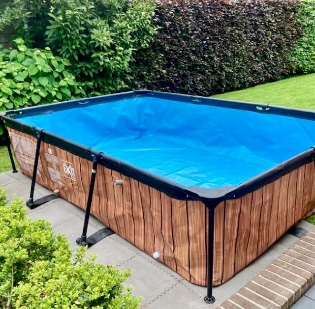 Zwembad met filterpomp, zoutwatersysteem en afdekhoes, Ophalen, Gebruikt, 200 tot 300 cm, 80 tot 120 cm