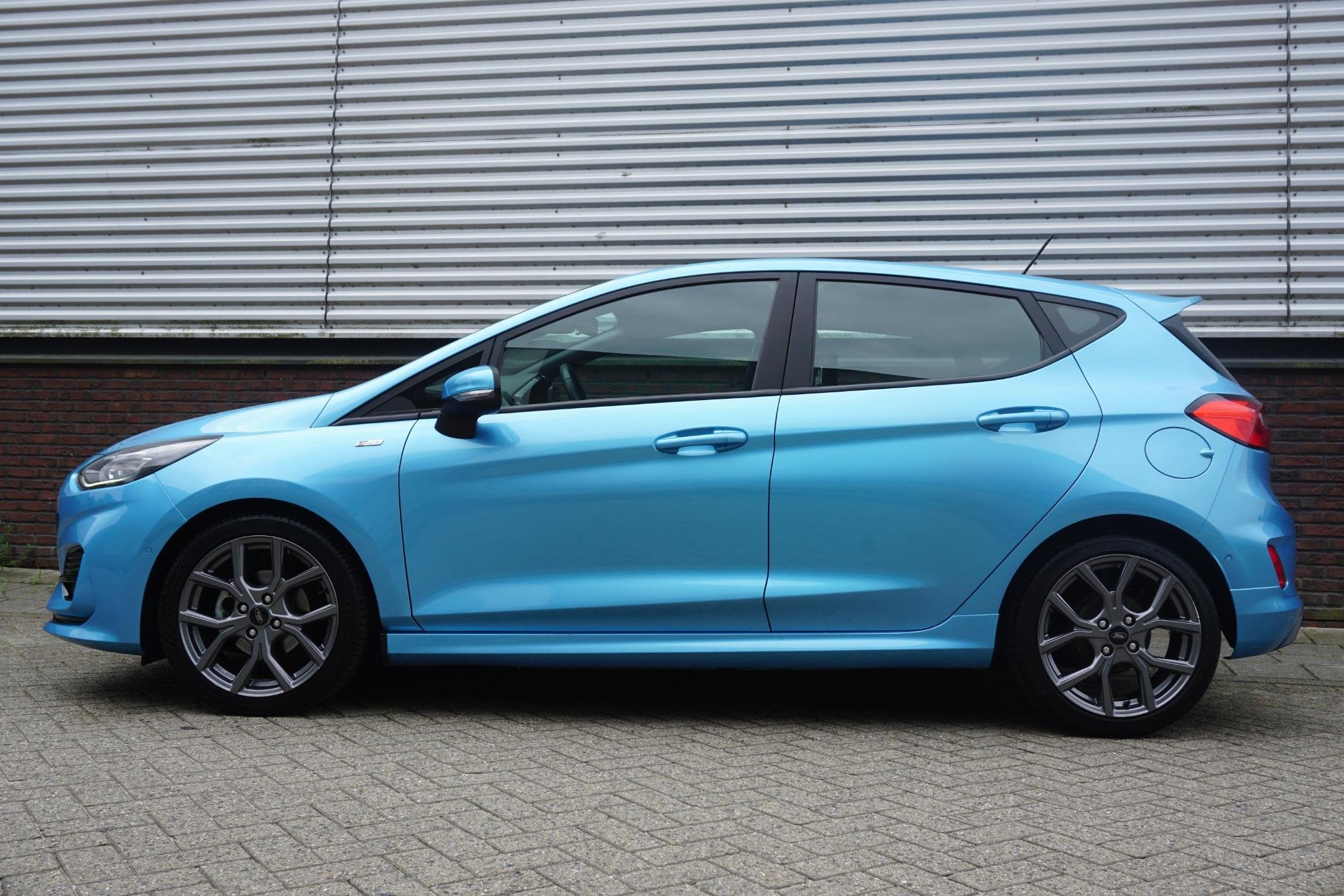 Ford Fiesta 1.0 EcoB 125PK Hybrid ST-Line/Facelift/Camera/ 1, Gebruikt, Euro 6, Blauw, 49 €/maand