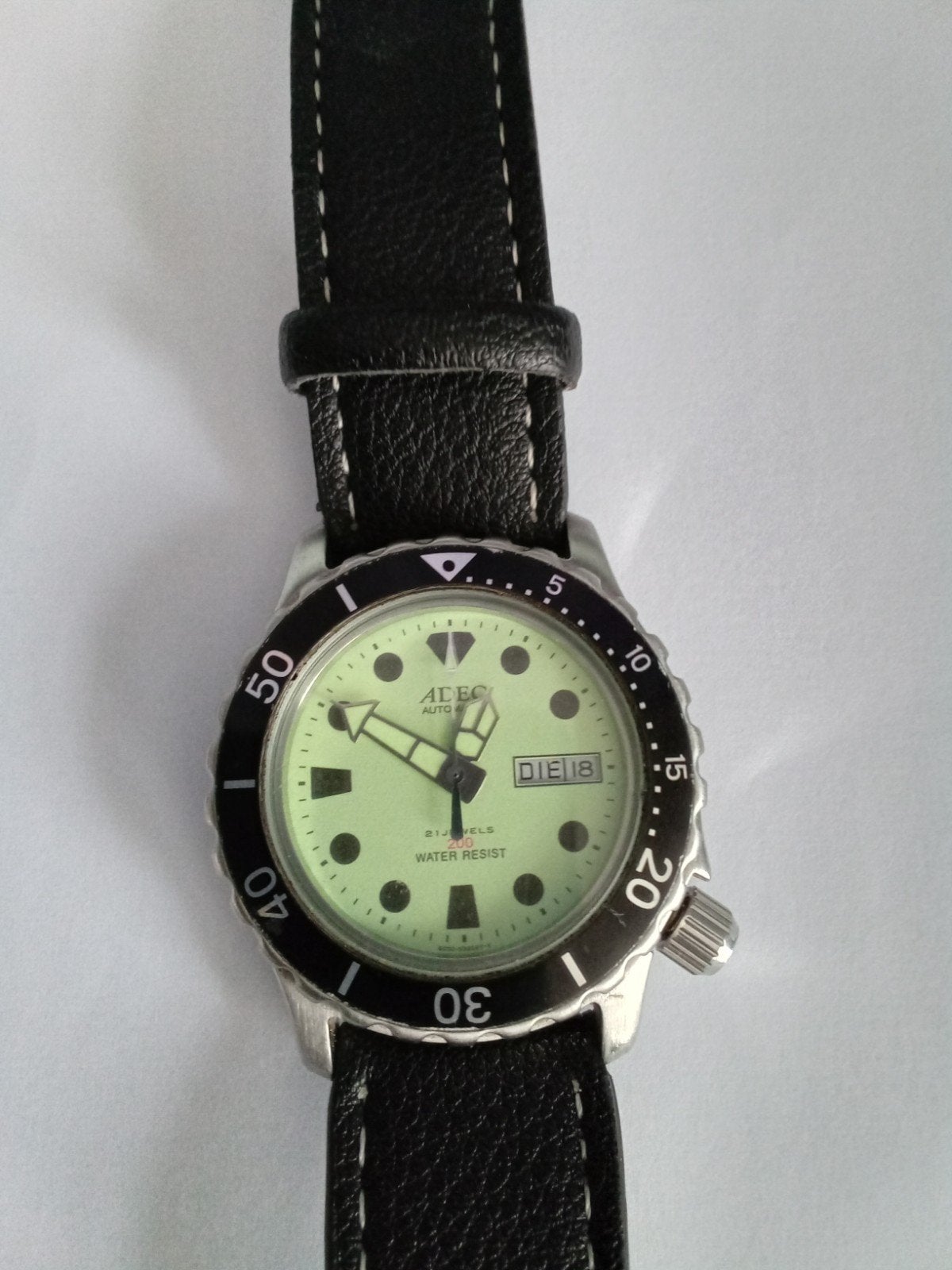 Adec  Automatic full lume skindiver, Sieraden, Tassen en Uiterlijk, Staal, Met bandje, Polshorloge, Citizen
