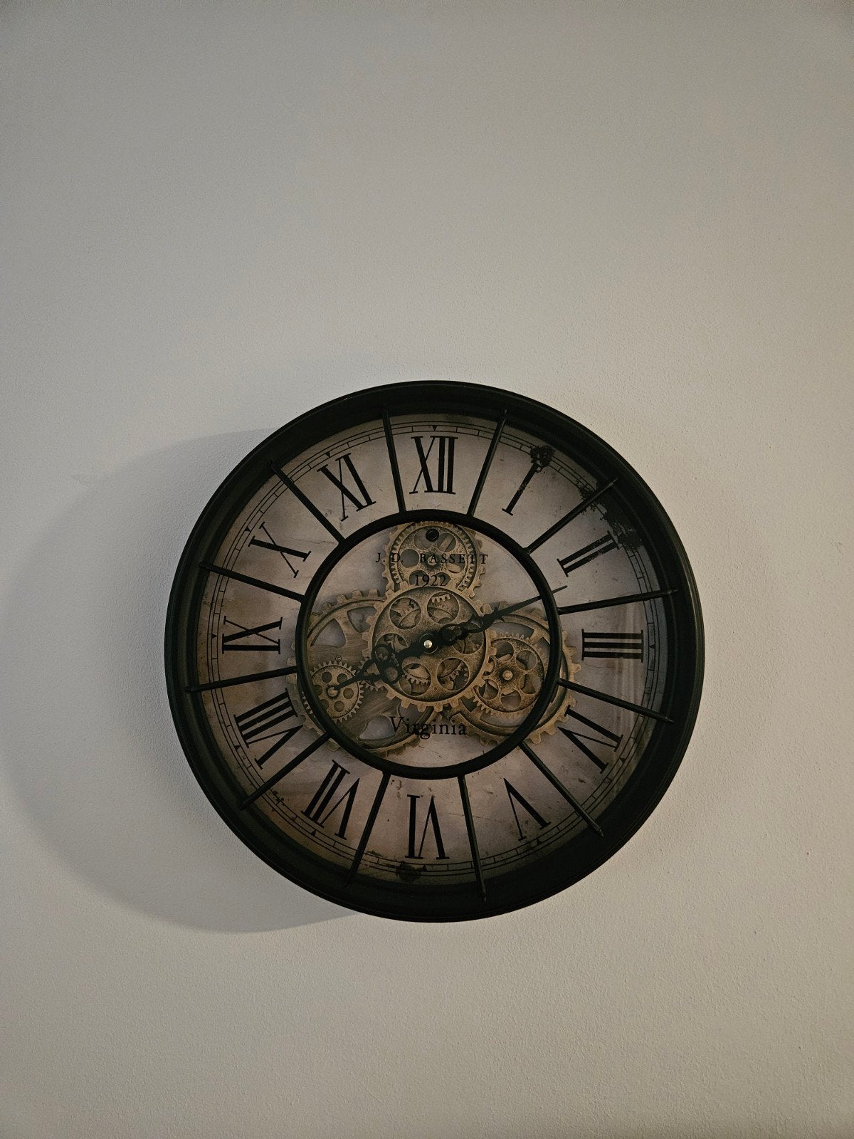 Grote wandklok met zichtbaar uurwerk - Industrieel, Ophalen of Verzenden