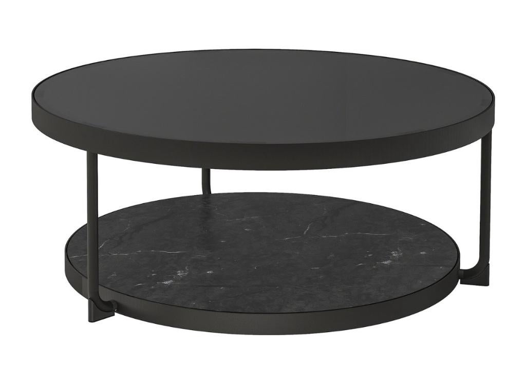 Salontafel zwart, Ophalen, 50 tot 100 cm, Rond, 50 tot 100 cm