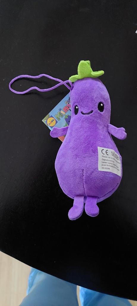 Lidl Mini Aubergine knuffel, Overige karakters, Overige typen, Nieuw, Ophalen of Verzenden