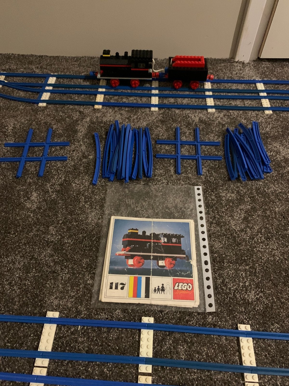 Lego trein 117 4,5volt complete treinbaan met wissels vintag, Ophalen of Verzenden, Gebruikt