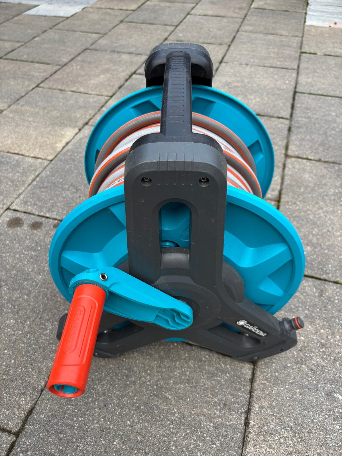 Gardena Tuinslanghaspel met slang 25 mtr, Tuin en Terras, Ophalen of Verzenden, Zo goed als nieuw, Tuinslanghaspel