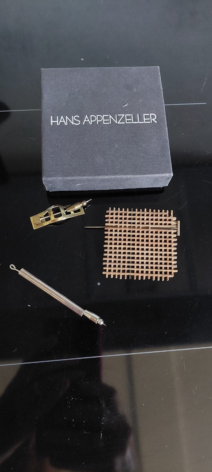 3 Hans Appenzeller broches - Unieke sieraden, Overige materialen, 4 tot 7 cm, Gebruikt, Overige kleuren