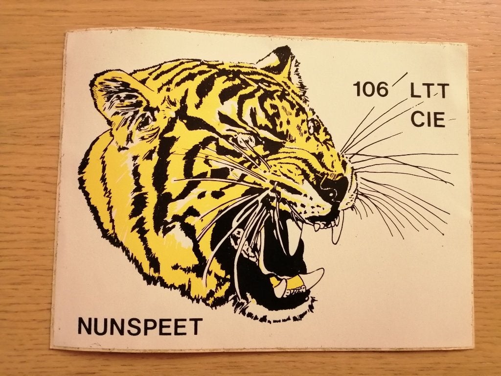 Grote sticker 106 LTT CIE Nunspeet, Ophalen of Verzenden, Zo goed als nieuw, Overige typen