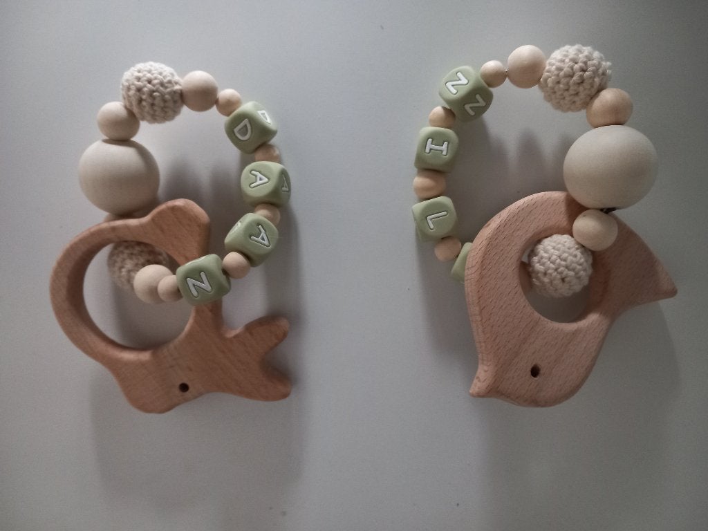 Superlieve gepersonaliseerde bijtring  / babyspeeltje, Ophalen of Verzenden, Nieuw, Kraamcadeau