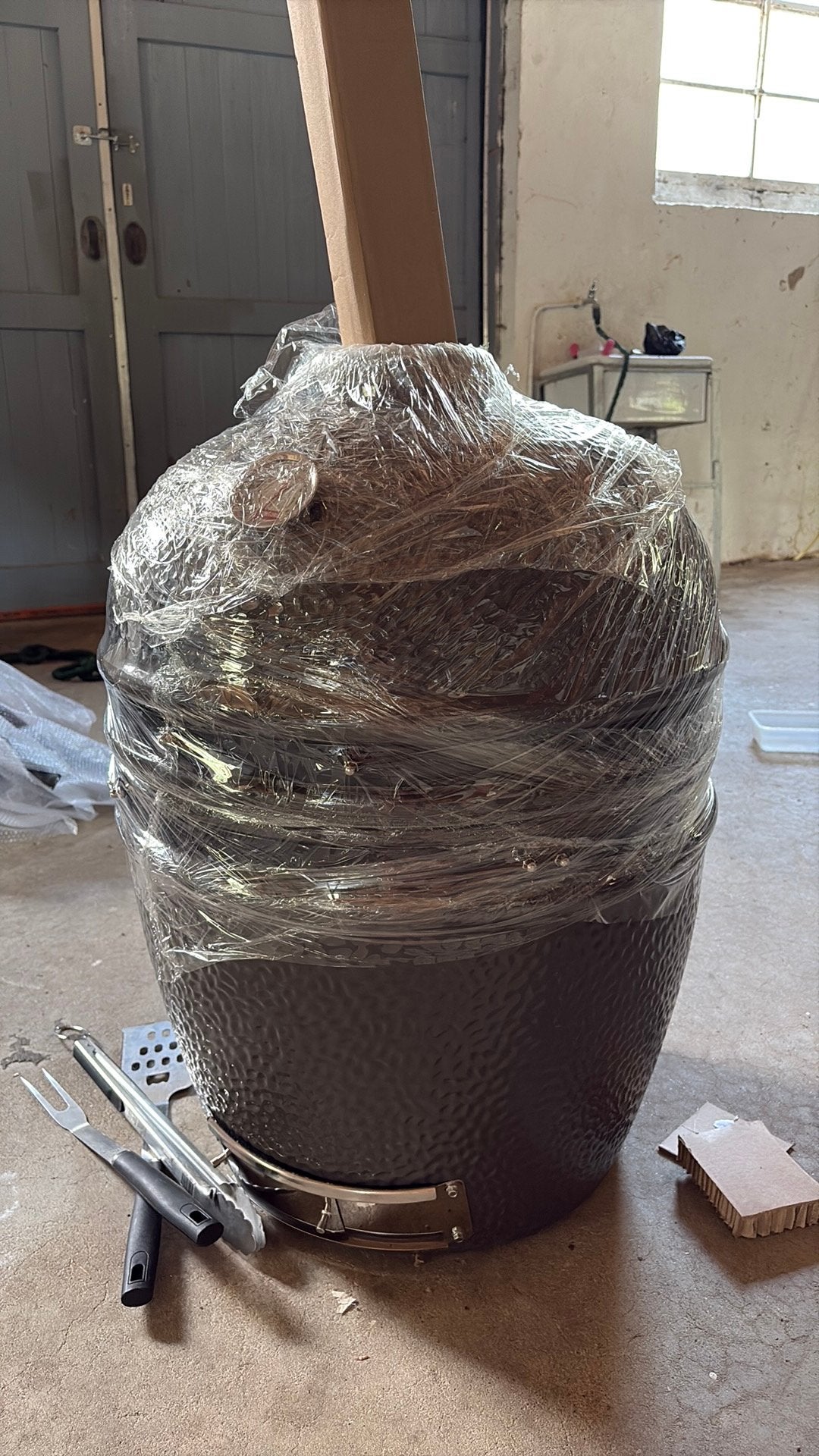 Nieuwe grijze Kamado L bbq, Ophalen, Tuinaarde