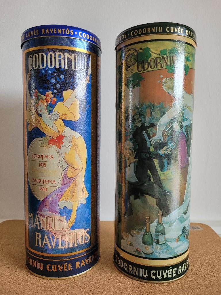 Twee wijnkokers metaal Codorniu Cuvee art nouveau stijl, Ophalen of Verzenden, Zo goed als nieuw, Spanje, Overige typen
