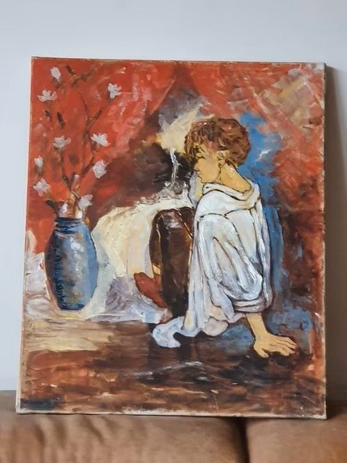 Apart werk vaas met bloemen man, vrouw, mens, Ophalen
