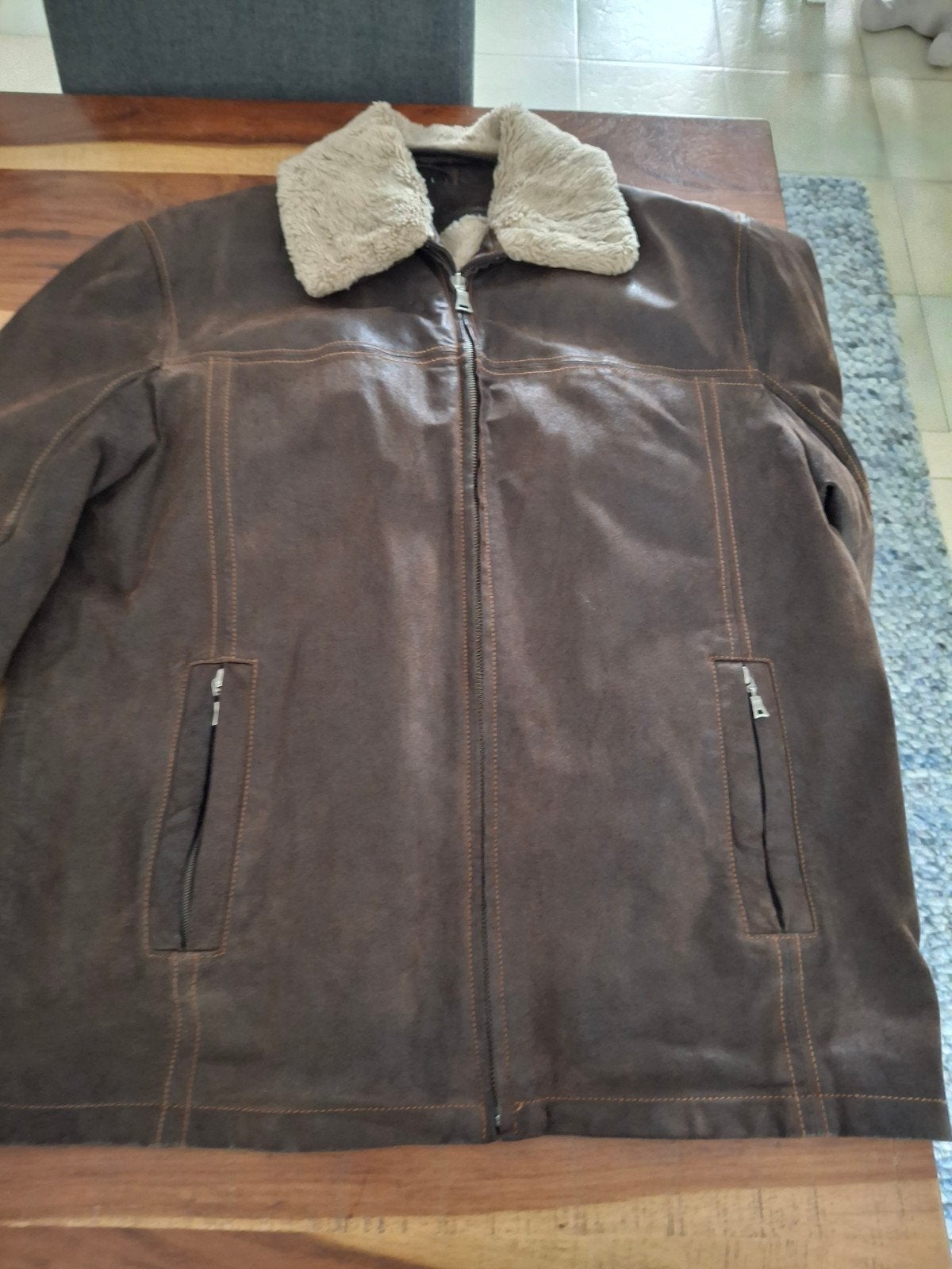 Nette bruine jas met teddy voering maat L, Ophalen, Zo goed als nieuw, Maat 52/54 (L), Bruin