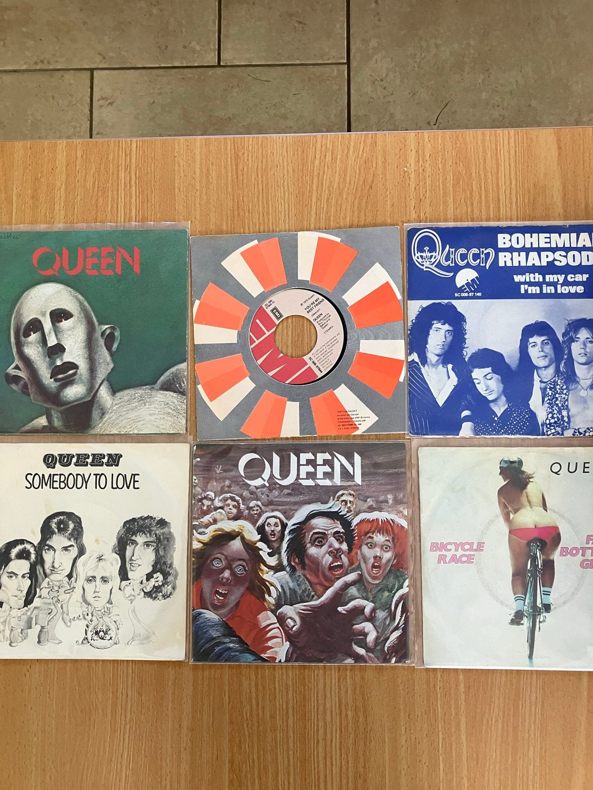 Queen 7 inch singles collectie (6 stuks), Gebruikt, 7 inch, Ophalen of Verzenden, EP