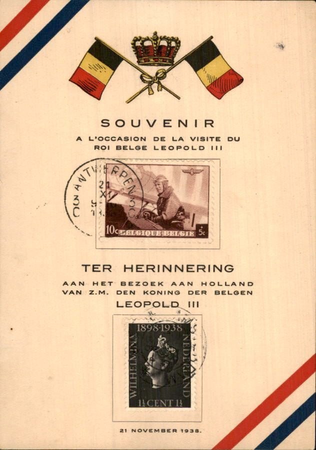 België - Nederland - Herinnering - 1938, Postzegels en Munten, Verzenden, Briefkaart