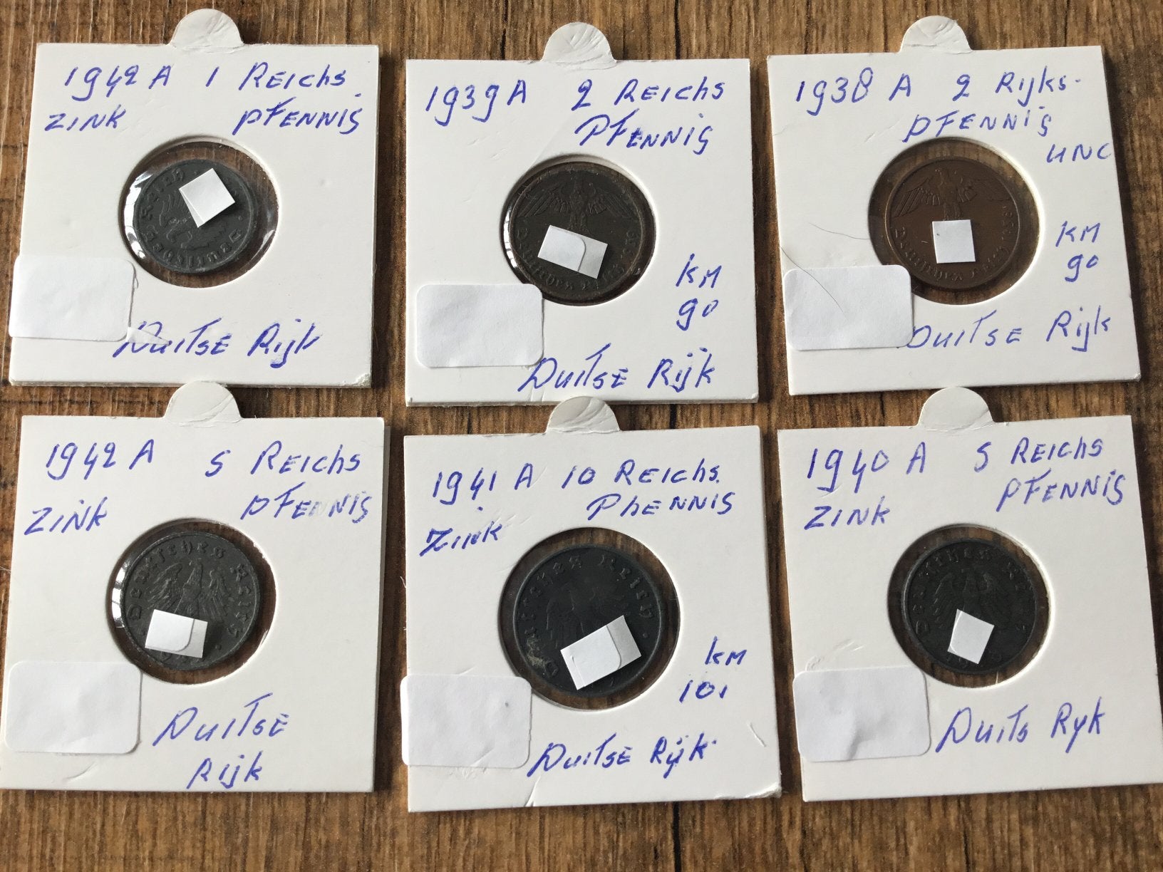 Munten lot 6 stuks Duitse rijk tweede Wereldoorlog diverse, Verzamelen, Ophalen of Verzenden, Duitsland, Overige typen