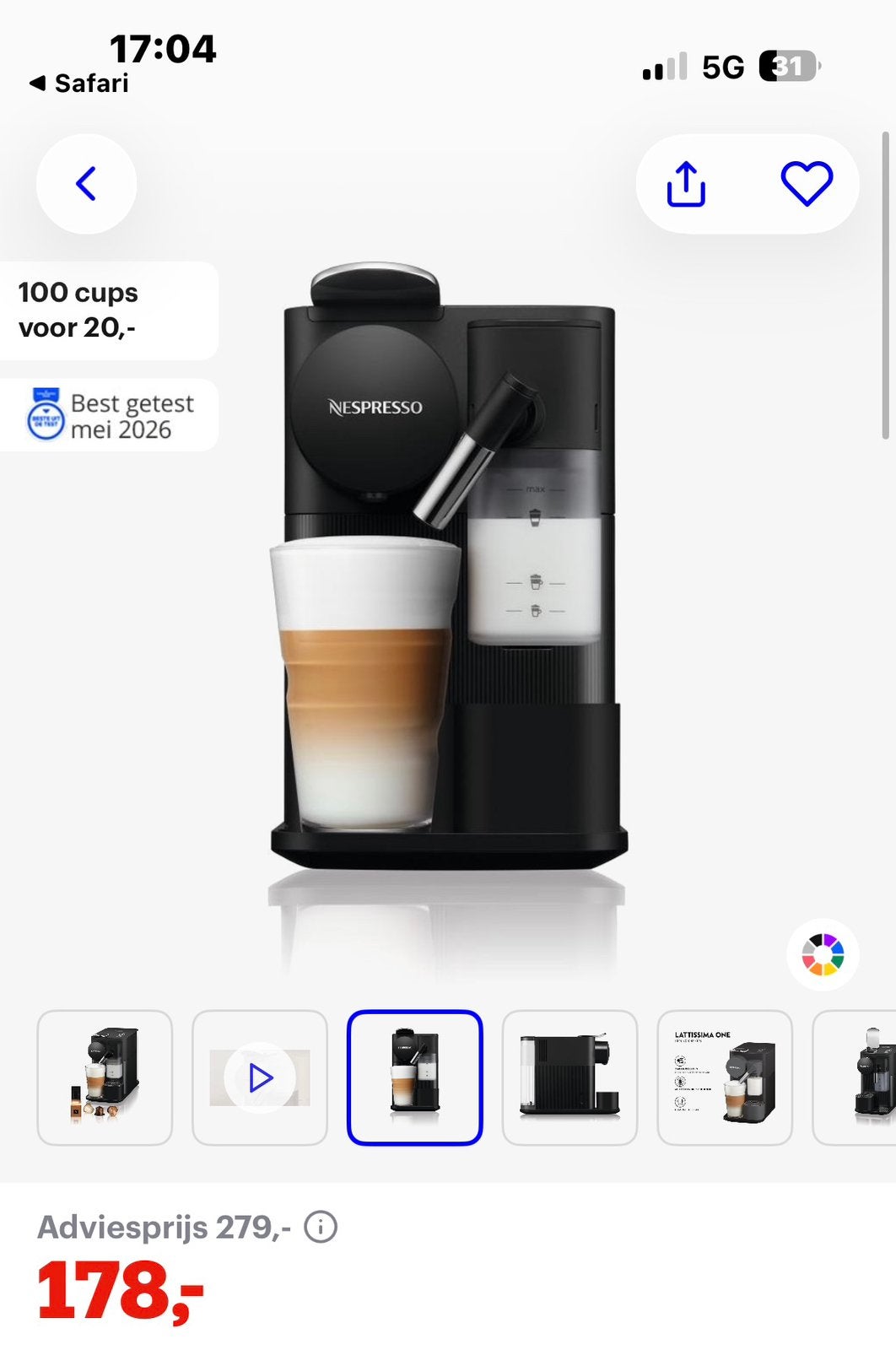 Nespresso apparaat te koop, Ophalen, Gebruikt