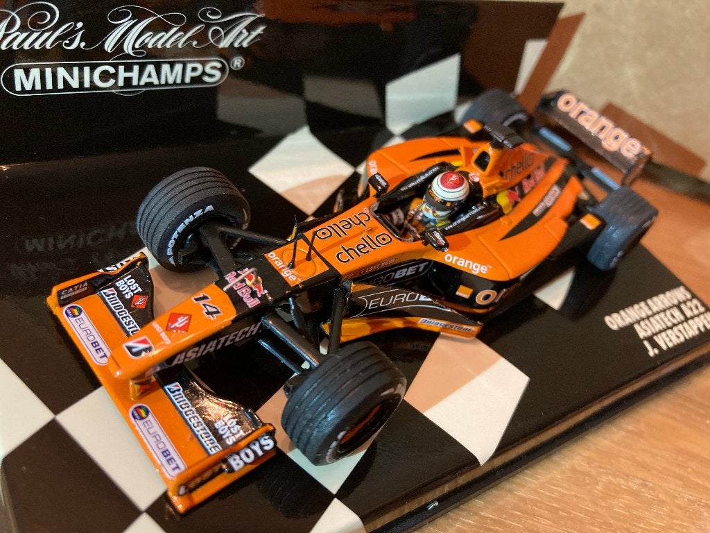 ✅ Jos Verstappen Arrows Asiatech A22 1:43 Orange 2001, Ophalen of Verzenden, Nieuw, Formule 1