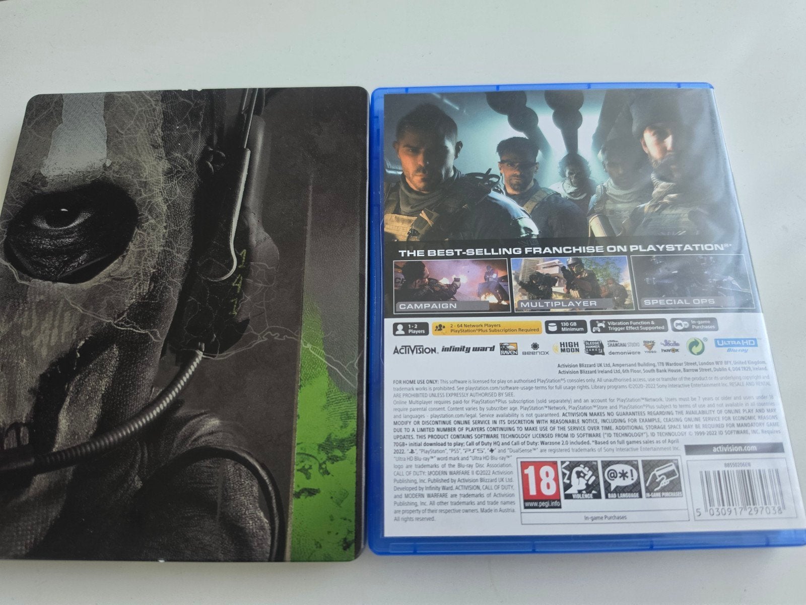 Call of Duty Modern Warfare 2 Steelbook Lees Beschrijving, Online, Support@activision.com, Vanaf 18 jaar, Shooter