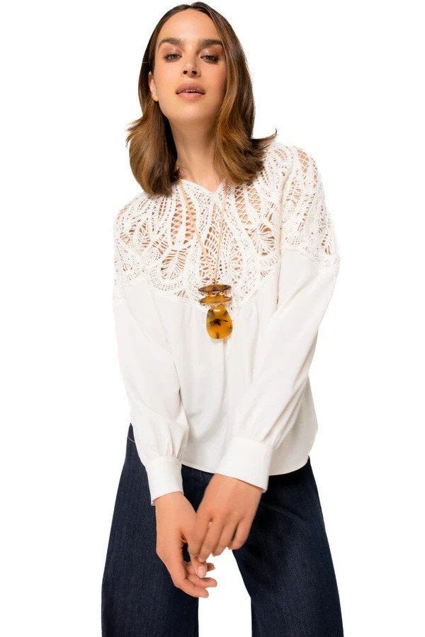 🌻Mooie nieuwe creme blouse {195,00} van Caroline Biss 44, Kleding | Dames, Overige kleuren, Verzenden, Maat 42/44 (L), Nieuw