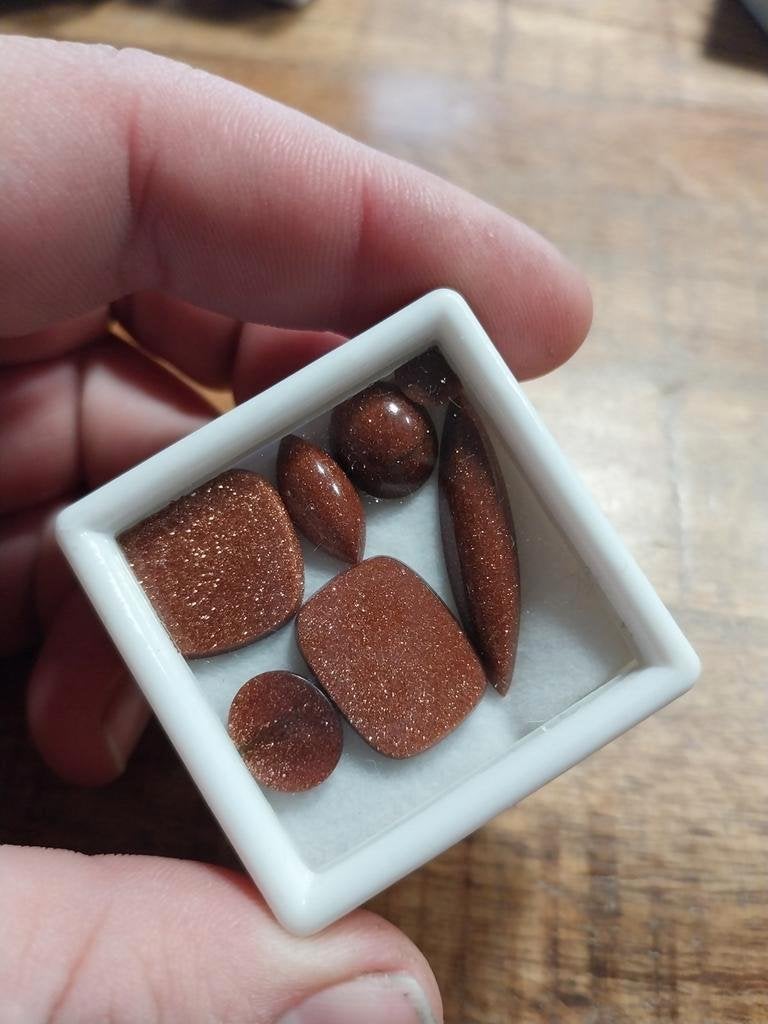 Goudsteen cabochon en zegelstenen, Ophalen of Verzenden