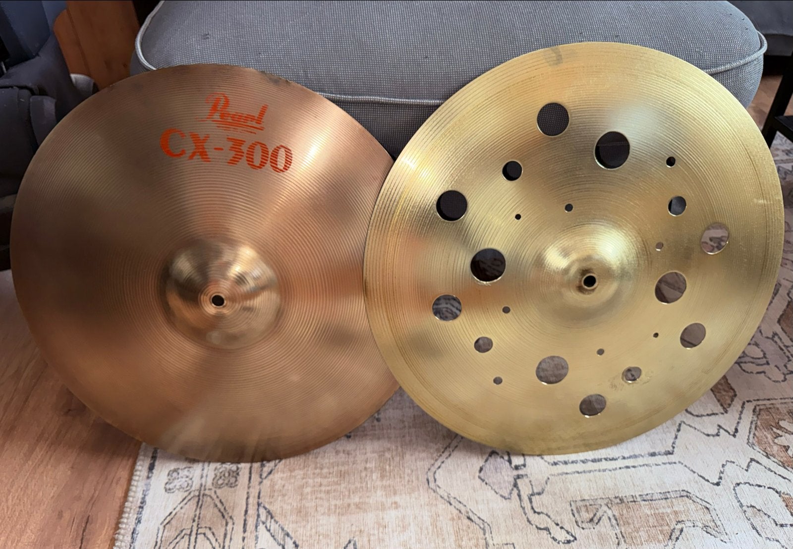 Pearl CX-300 18" Crash/Ride & Homemade O-Zone Trash Crash, Muziek en Instrumenten, Instrumenten | Onderdelen, Ophalen of Verzenden