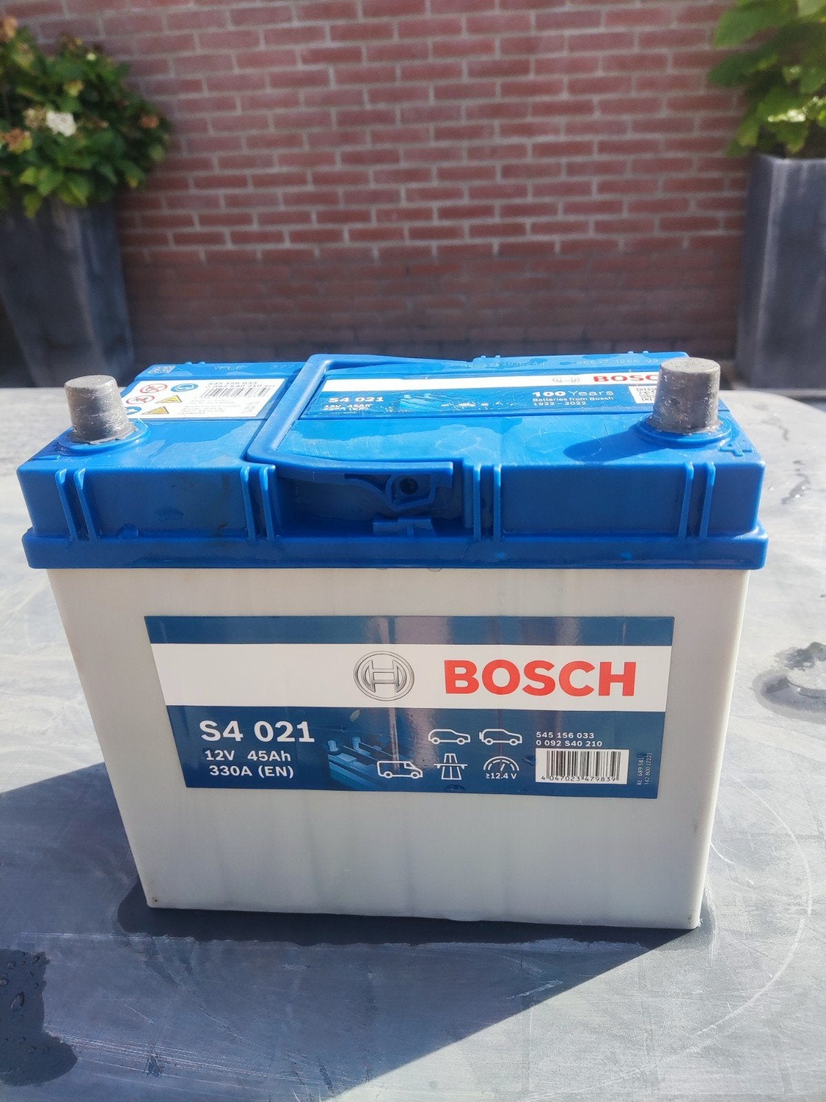 Auto Accu Bosch S4 021 Accu 12V 45Ah 330A (EN) - Nieuwstaat, Ophalen, Gebruikt