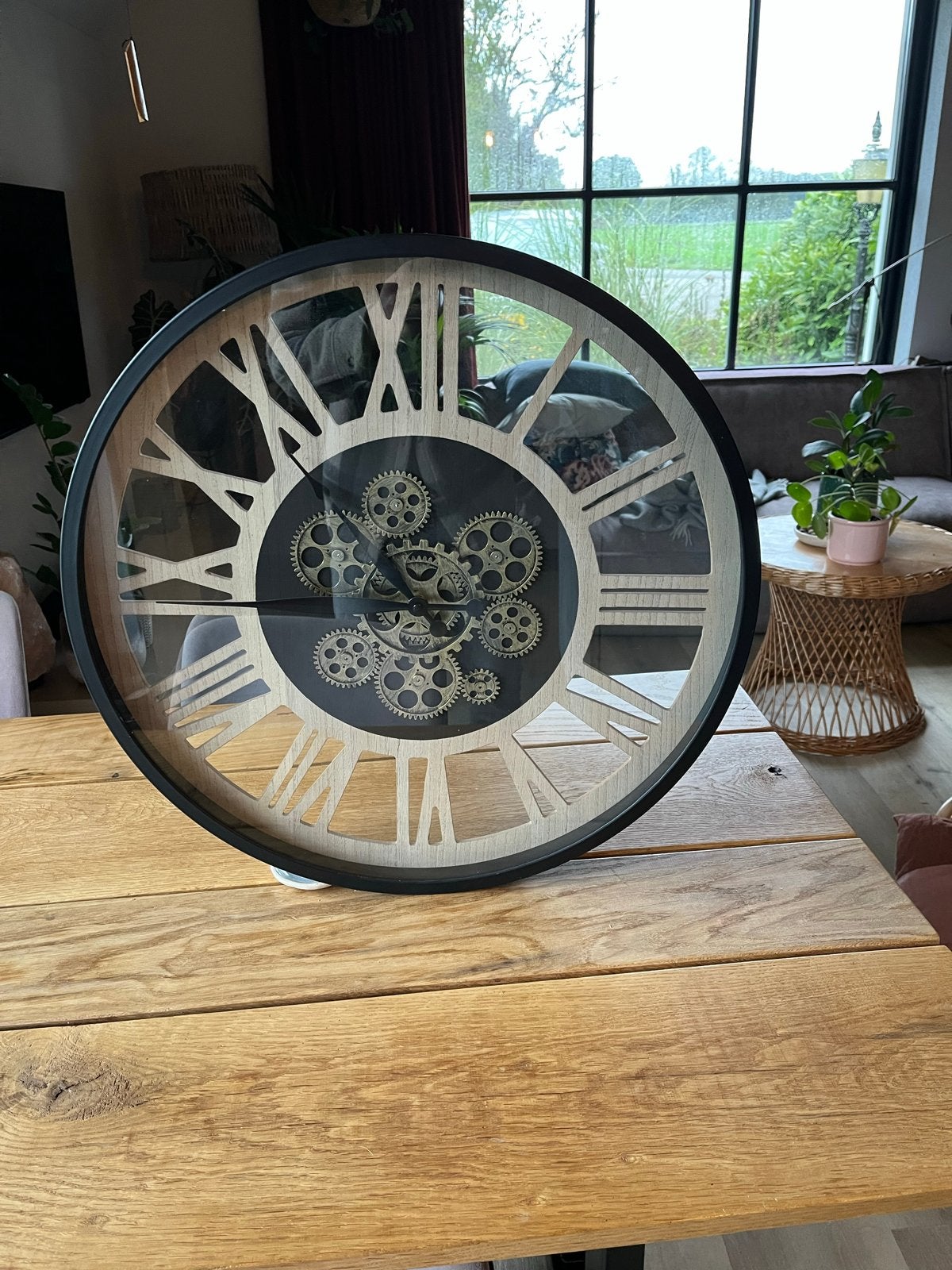 Grote Wandklok 55 cm, Huis en Inrichting, Ophalen, Wandklok, Zichtbaar uurwerk, Analoog