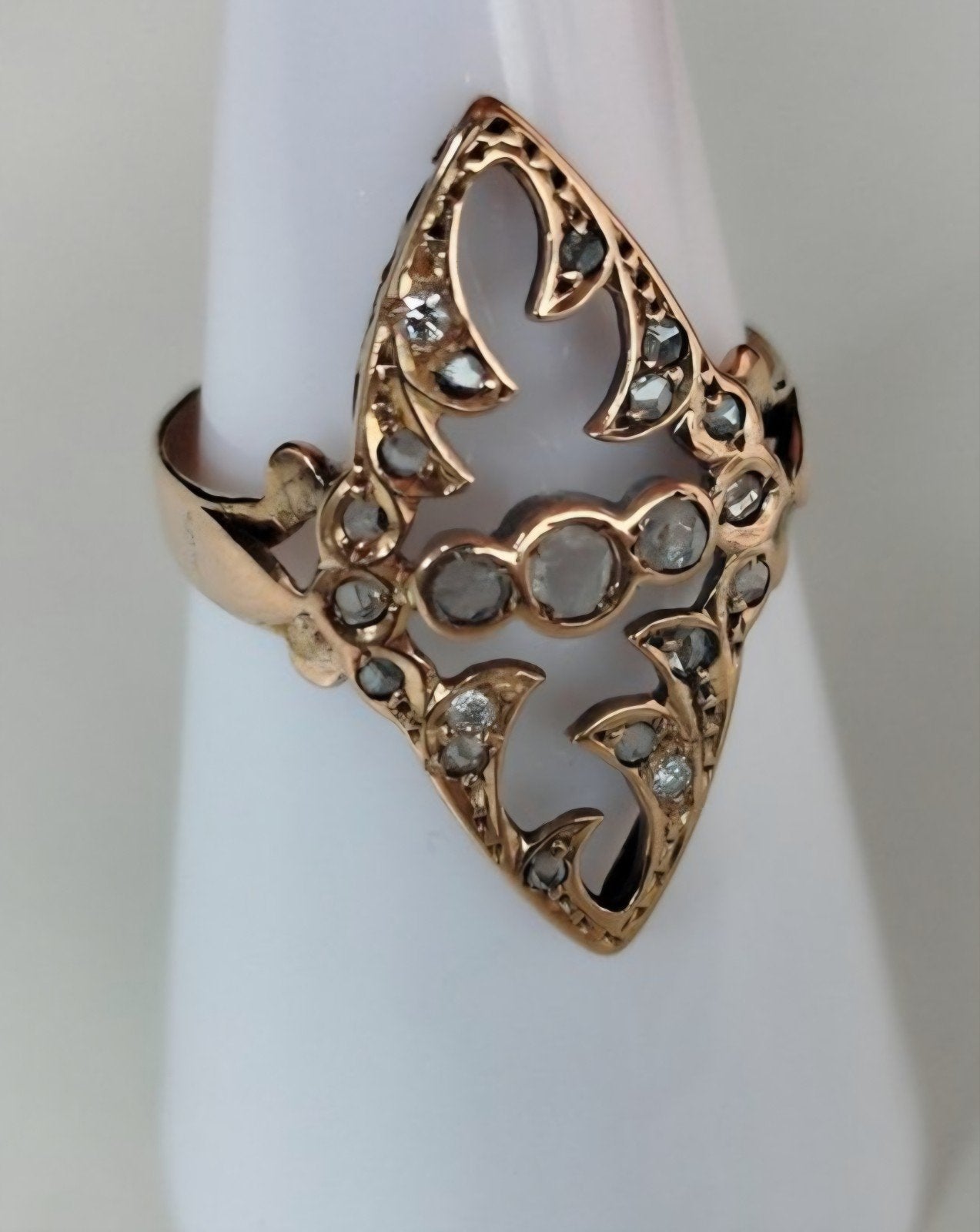 Antieke 18K Gouden Ring ca. 1920, Ophalen of Verzenden, Goud