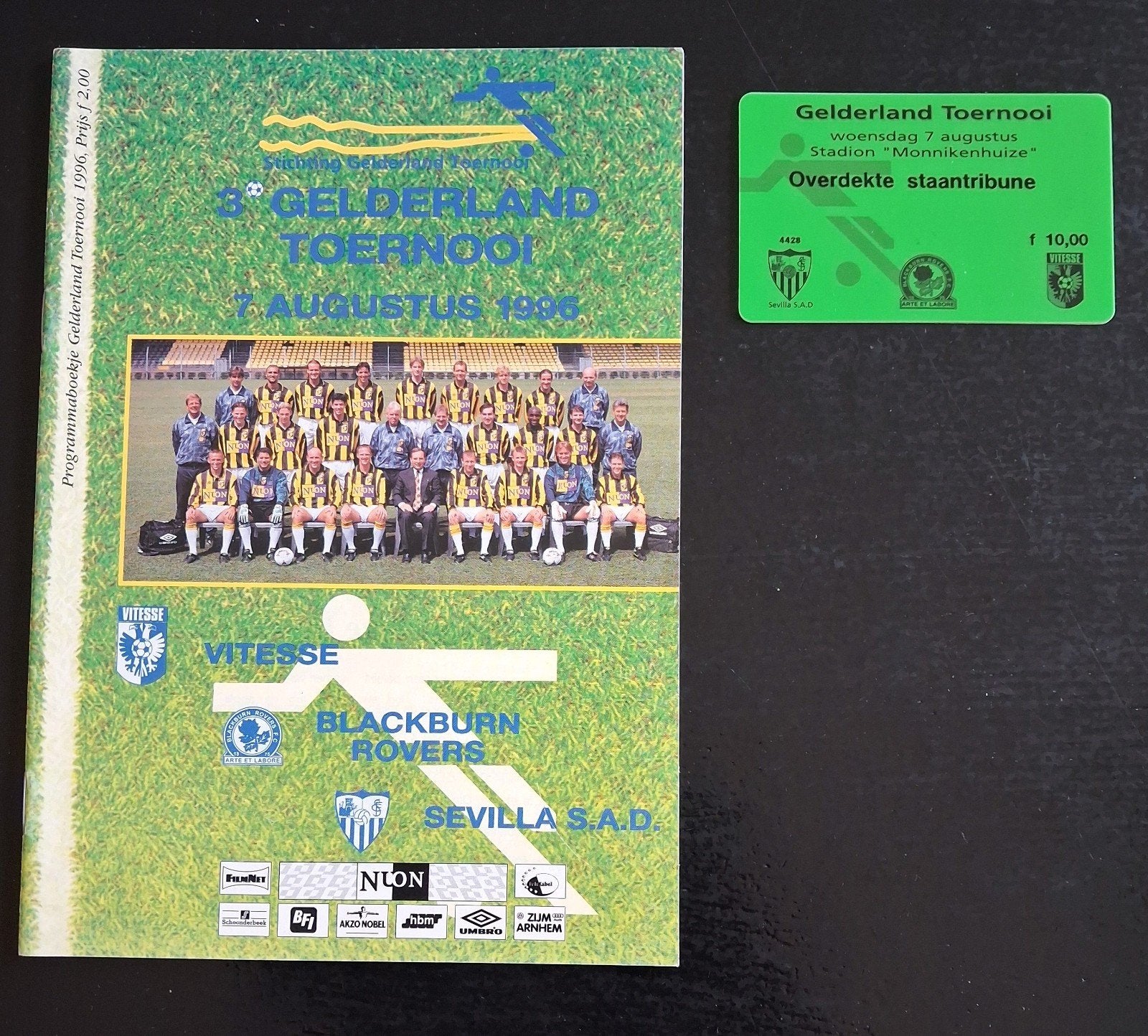 Programma/pasje Gelderland Toernooi 1996, Verzamelen, Sportartikelen en Voetbal, Ophalen of Verzenden, Zo goed als nieuw, Vitesse