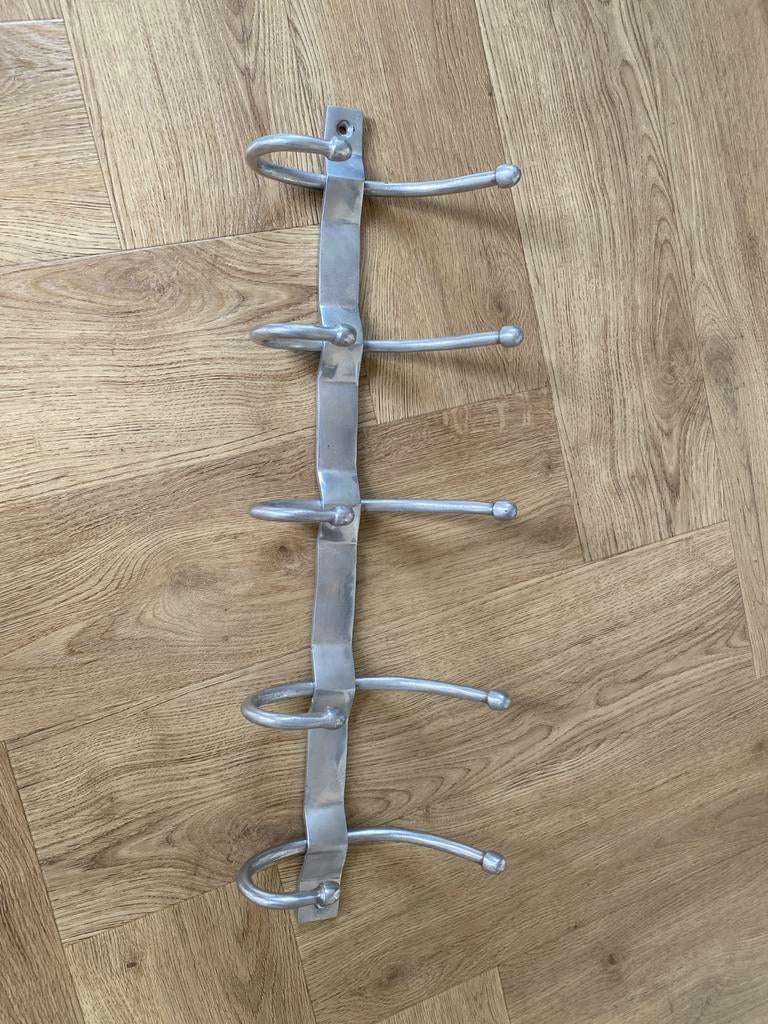 Aluminium kapstok Riviera Maison stijl met 5 haken, Ophalen, Zo goed als nieuw, Metaal, Wandhaken