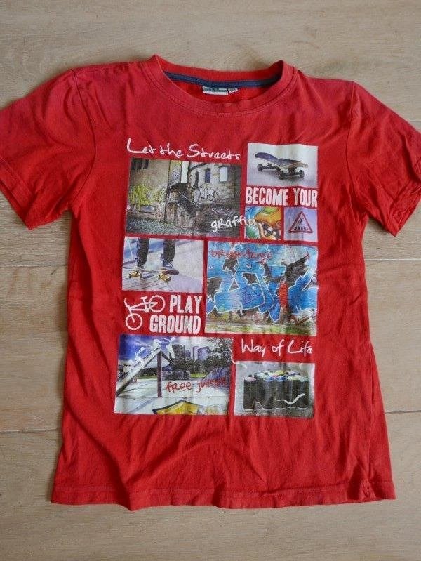 drie t shirts jongen korte mouw maat 128, Kinderen en Baby's, Kinderkleding | Maat 128, Ophalen of Verzenden, Gebruikt, Jongen of Meisje